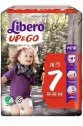 Libero Up & Go XL Plus Nº 7 (16 a 26 Kg) x 16 Fraldas